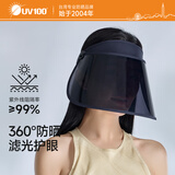 UV100台湾医美防晒面罩女防紫外线护脸空顶帽防晒镜片帽26513 暗夜黑