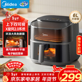 美的（Midea）免翻面空气炸锅2025年新款上下可视 家用全自动大容量6L 烤箱电炸锅蒸烤一体全金属内腔KZC6019D