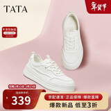 他她TATA女鞋2025年秋小白鞋运动时尚休闲鞋板鞋鞋子 米白 36