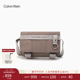 Calvin KleinJeans男士时尚通勤潮流ck金属吊环翻盖单肩斜挎相机包礼物HH3820 098-银灰 OS