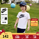 NIKE  3BRAND 耐克男女童纯棉短袖T恤+短裤2件套装夏季新款短袖套装 正黑色 130 /64 【建议身高116-122cm】