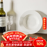 摩登主妇创意草帽盘ins风陶瓷家用沙拉意面西餐盘高颜值网红盘子 白色螺纹草帽盘 2个 8.5英寸