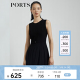 PORTS宝姿商场同款新品女装无袖蕾丝百褶连衣裙LL8D095KWB008 黑色 S (4)