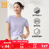 361°运动t恤女2026年春季新款吸湿速干舒适上衣圆领短袖T恤 羽翼紫 XS