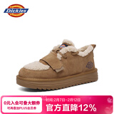Dickies女士雪地靴舒适休闲平底鞋加绒加厚棉鞋 黄棕 38 