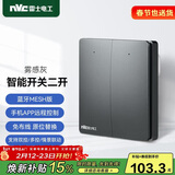 NVC雷士电工智能开关小爱同学语音控制 无线面板 二位主开关 可接入米家APP