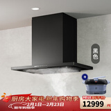富士帝日本原装进口  油烟分离顶吸欧式吸油烟机 家用白色日系抽油烟机防油涂层易清洁CXW-230-CL260E 黑色 BK