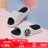 361°拖鞋男女AG运动凉鞋软弹耐磨居家防滑运动拖鞋涉水情侣拖鞋沙滩鞋 羽毛白/乌黑色平【女】 38