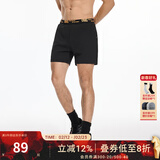 OMG运动短裤男夏季防走光高弹健身训练内衬美式三分跑步透气裤薄 黑色 XL (140-160斤)