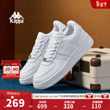 Kappa卡帕男鞋板鞋男春季新款厚底小白鞋子男百搭休闲鞋情侣跑步运动鞋 鹭羽白 43
