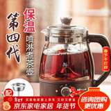 小熊（Bear）煮茶器蒸汽喷淋式养生壶加厚玻璃煮茶器黑茶办公室蒸茶器迷你电热烧水壶保温小型泡茶炉1L送礼礼物 ZCQ-A10X1保温喷淋式煮茶 1L