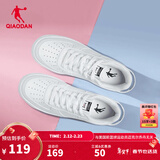 乔丹男鞋板鞋革面小白鞋女鞋空军一号厚底增高情侣休闲运动鞋本命年 女-白色【店长推荐】 37