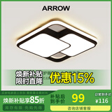 箭（ARROW）箭牌照明 吸顶灯led卧室灯北欧后现代阳台过道餐厅中山灯具 60瓦方形三色42cm适22平内