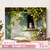 好久不见diy数字油画猫咪风景儿童手工填色画卧室客厅装饰画挂画