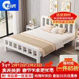 科虎【顺丰入户】床铁艺床双人床家用单人铁架床简约出租房铁床 白色高头高尾【加粗加厚】 1.5*2.0m【店长重点推荐款】