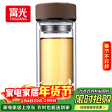 富光 男女士双层玻璃杯 高硼硅玻璃304茶隔水杯子 带茶隔泡茶杯500ml