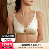 金三塔真丝内衣女桑蚕丝缎面时尚刺绣真丝无钢圈文胸胸罩七夕情人节礼物 白色（蝴蝶结款） XL