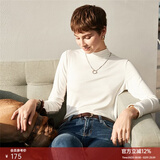 颜域秋装简约高领长袖针织打底衫女新款百搭修身套头内搭毛衣 白色 M/38