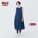 MUJI MUJI 女式强捻无袖连衣裙女装连身裙子夏季纯棉全棉长裙BC2JNC4S 藏青色 L (165/88A)
