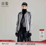 日着原创女装2024年冬季新款修身短款休闲黑色高领轻薄羽绒服女 霜地灰 XL