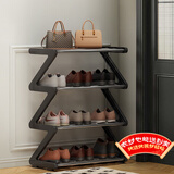 安尔雅简易鞋架多层家用门口创意Z型鞋架子多层防尘鞋柜 钢管款4层小号