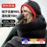 京东京造 鸭绒木乃伊睡袋 户外露营保暖防寒单人羽绒睡袋90%绒子含量