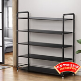 安尔雅铁艺鞋架门口多层置物架宿舍省空间出租房家用多功能鞋柜 5层黑色