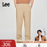 Lee25新品经典舒适直筒字母Logo织标男士日常休闲布裤潮流LMB0099 卡其色 33
