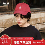 MLB帽子男女棒球帽新年情人节礼物骐骥红软顶3ACP7701N-07WIS