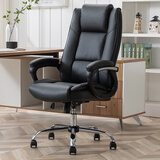博泰电脑椅 家用办公椅 转椅工学皮椅子 时尚升降座椅职员椅 黑91886