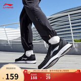 李宁革面跑鞋轻质男鞋春夏拼接革面软底耐磨休闲跑步鞋ARBS009