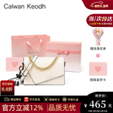 CALWAN KEODH包包女包2025新款链条包斜挎单肩轻奢送生日情人节礼物女朋友 米白色【奥斯汀粉礼盒+花束+贺卡】实用走心女生闺蜜