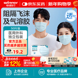 稳健医用外科口罩一次性医用口罩成人儿童透气防过敏防飞沫防尘棉里层 1盒成人款独立包装蓝色 50只/盒