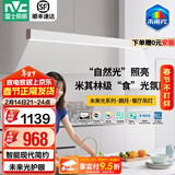 雷士（NVC）一字餐厅吊灯智能高显指吸顶吊灯现代简约长条餐桌灯灯饰灯具亦云 【朗月60W】白色1.2m未来光