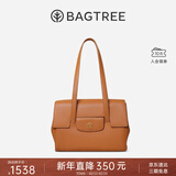 BAGTREE明星同款包包树海豚包轻奢品牌植鞣皮托特包大容量通勤女士电脑包 中号-焦糖色 能装A4资料 高级小众