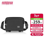 美旅单肩斜挎包时尚休闲通勤挎包旅行包腰包NM2 黑色 情人节礼物