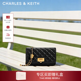 CHARLES&KEITH经典菱格链条小方单肩斜挎包包女包生日情人节礼物CK2-70160131 Black黑色 小包