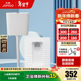 九牧（JOMOO） 卫浴水箱蹲便器套装双按键节水劲冲水箱自洁釉面厕所蹲便器 套装3-【加长前排带弯+静音水箱】14129