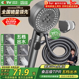 四季沐歌（MICOE）增压淋浴花洒喷头套装 浴室淋浴喷头花洒枪灰手持花洒三件套HS125