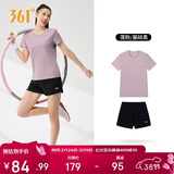 361°跑步运动套装女士春夏季衣服新款速干短袖短裤两件套662524001H-2