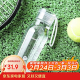 乐扣乐扣（LOCK&LOCK）夏季运动水杯简约塑料杯户外便携水壶男女学生杯子白色350ML