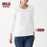 MUJI MUJI 女式 弹力罗纹编织长袖T恤打底衫上衣女款内搭春秋BBC03A1A 白色 M (160/84A)