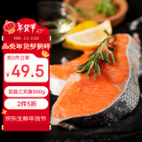 禧美海产 智利定盐三文鱼切片 净重1斤装 (银鲑)  独立包装 海鲜