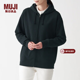 MUJI MUJI 男女通用 紧密编织毛圈 拉链连帽衫 休闲外套 无性别 卫衣 黑色 S -M(165/88A)