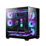航嘉（Huntkey）S980V2龙卷风机箱全景版海景房机箱黑色（双360+ATX/副屏安装/360水冷/11风扇位/后置双擎风扇位）