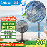 美的（Midea） 电风扇 家用风扇7叶落地扇立式轻音节能大风量电扇台扇迷你扇台立两用转页扇空气循环扇安静低音 香薰风感丨语音遥控 家用落地扇