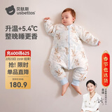 贝肽斯婴儿睡袋暖姜恒温儿童分腿睡袋婴幼儿防踢被睡衣四季双层 萌兔M
