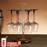 青苹果水晶玻璃红酒杯460ml红领结勃艮第高脚杯+一鹿平安杯架女神节礼物