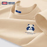 GENIOLAMODE森马集团t恤男士纯棉透气夏季休闲印花百搭短袖男款体恤 卡其 XL