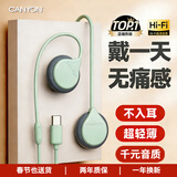 大峡谷（CANYON）有线耳机挂耳式不入耳非骨传导带麦二合一睡眠睡觉久戴不痛大人儿童适用手机台式机电脑笔记本平板 【G1绿 数字TypeC扁口】 标配版